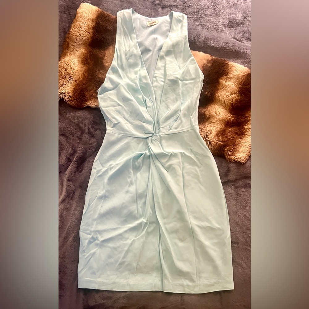 L’AGENCE Palest Mint Deep V Spin Center Dress! Sz S! Light and Lovely!